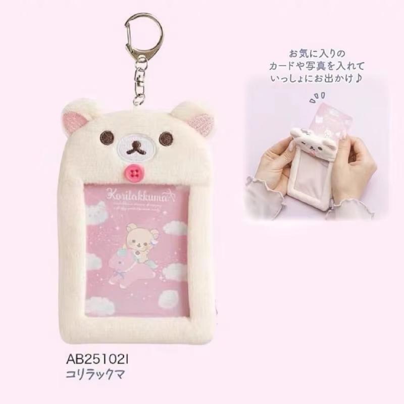 Rilakkuma Card Holder Photo Protective Case Cartoon Anime Derivative Peripherals Keychain Bags Cute Pendant Accessories Gifts
