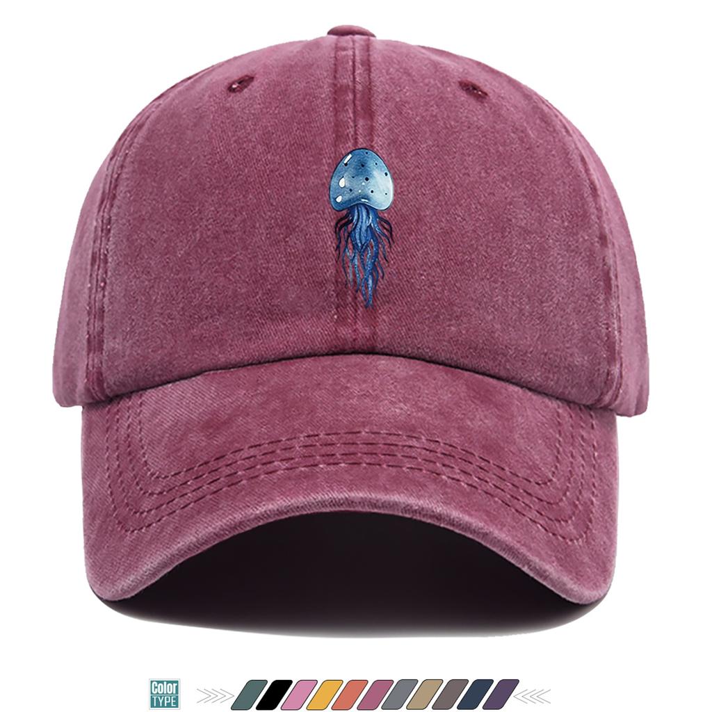 Pc Tiefsee Blau Quallen Druck Baseballkappe Traumhaftes Elegantes Muster Modischer Trendiger Hut Unisex Verstellbar Street Trend Match