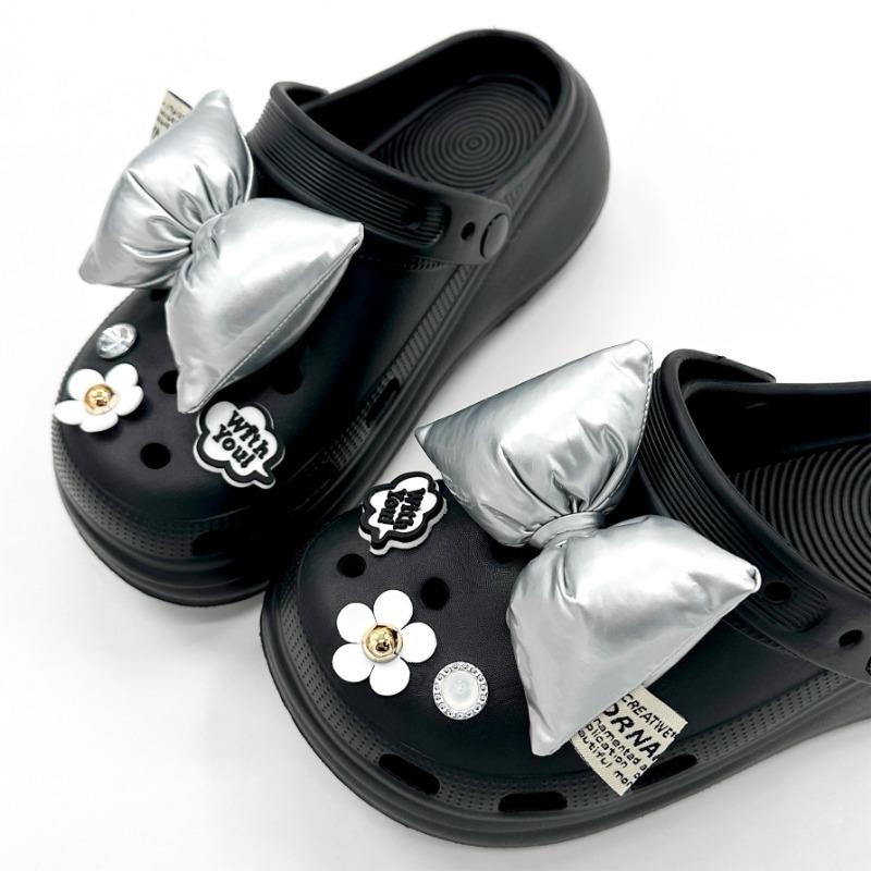 10KS Módní přívěsky na boty Sada Doplňky Dírka Spona na boty 3D Mašle Diamant Bílý Květ DIY 3D Dekorace na boty Párty Dívčí Dárek