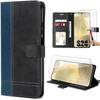 Case - E.F.CONNECTION - Samsung Galaxy S24 - Flexible - Two-tone Navy Blue - 2 Tempered Glasses