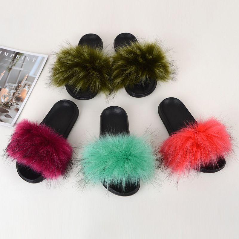 Cozy Girls Home Outdoor Slides With Soft Fur Decoration And Furry Design