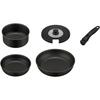 Thermos Durable Series Detachable Fry Pan 5-Piece Set AB IH Compatible Black KSA-5B BK