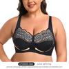 Wireless Oversized Lace Full Cup Bra, Plus Size Large Bust Comfortable Everyday Lingerie for Women