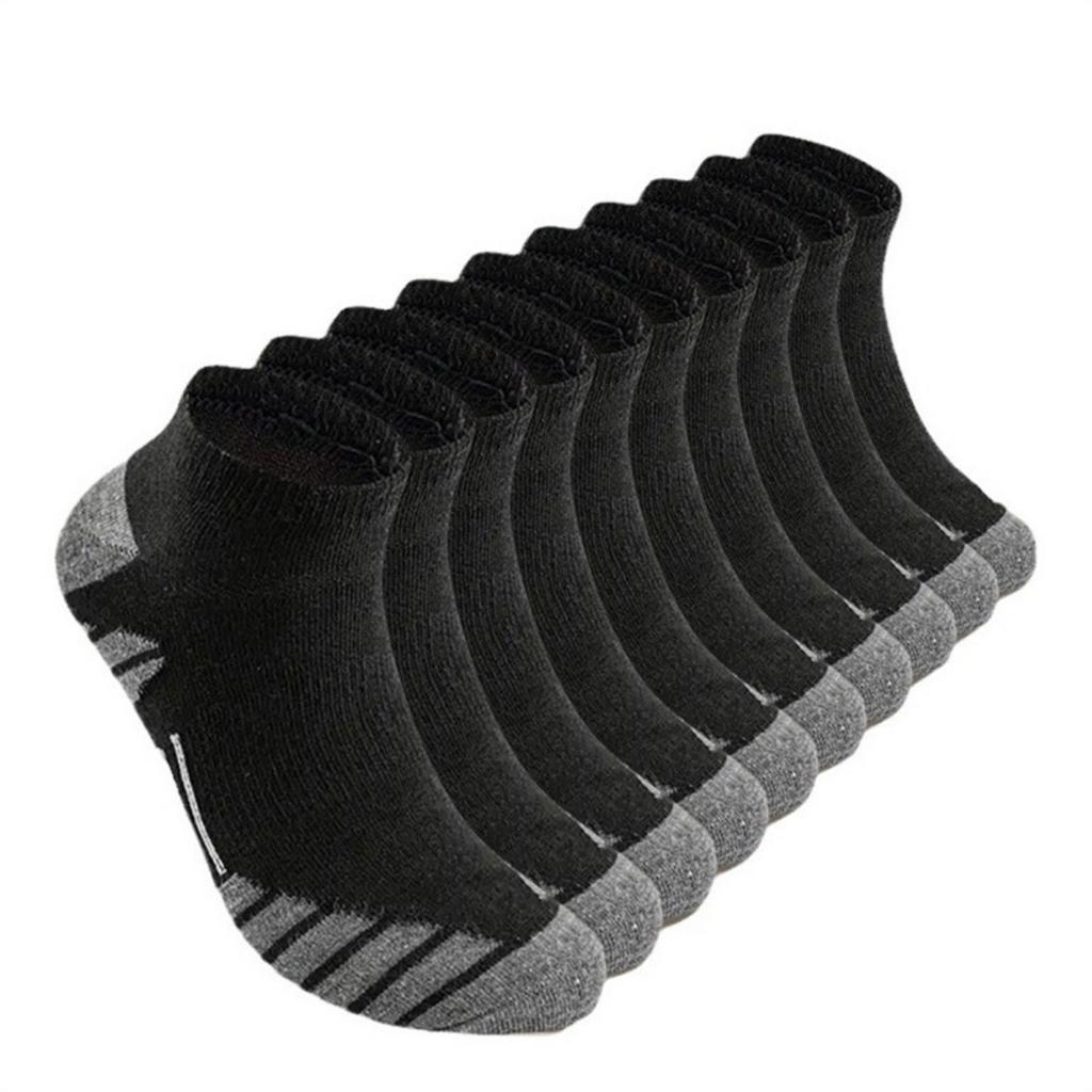 10-1 Pairs of Socks, Men's Student Trendy Sports Boat Socks, Sweat Absorbing and Comfortable Shallow Mouth Socks, Suitable for All Seasons