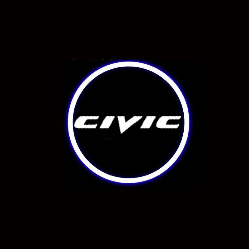 2PCS LED Car Door Welcome Lights Shadow Projector Courtesy Ghost Logo Lamp Emblem for Honda Civic Hybrid 2009-2011 Auto Styling SM5