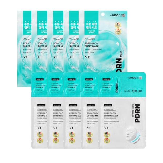 VT PDRN Radiance Sheet Mask 1 Sheet 25 G,  Radiance Lifting Mask 1 Sheet (27 G) + Radiance Essence 1.5 Ml  (7 Options)