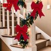 1 Pack Large Red Felt Bow Christmas Decorations - Holiday Ornaments for Christmas Trees, Walls, Stairs and Holiday Home Decor