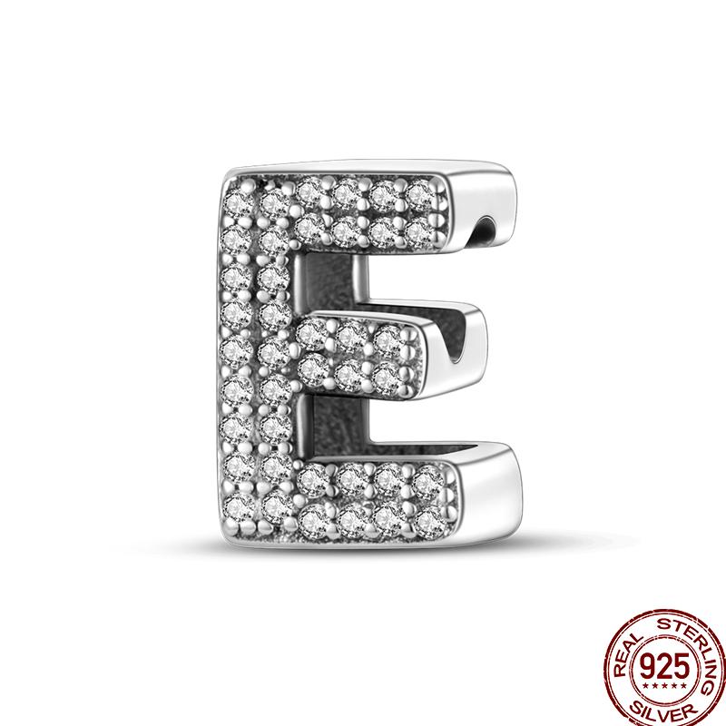 Copper 26 Letter Copper Series Shiny Zircon Lucky Letter Beads Charm Suitable Fit 3Mm Original Bracelet