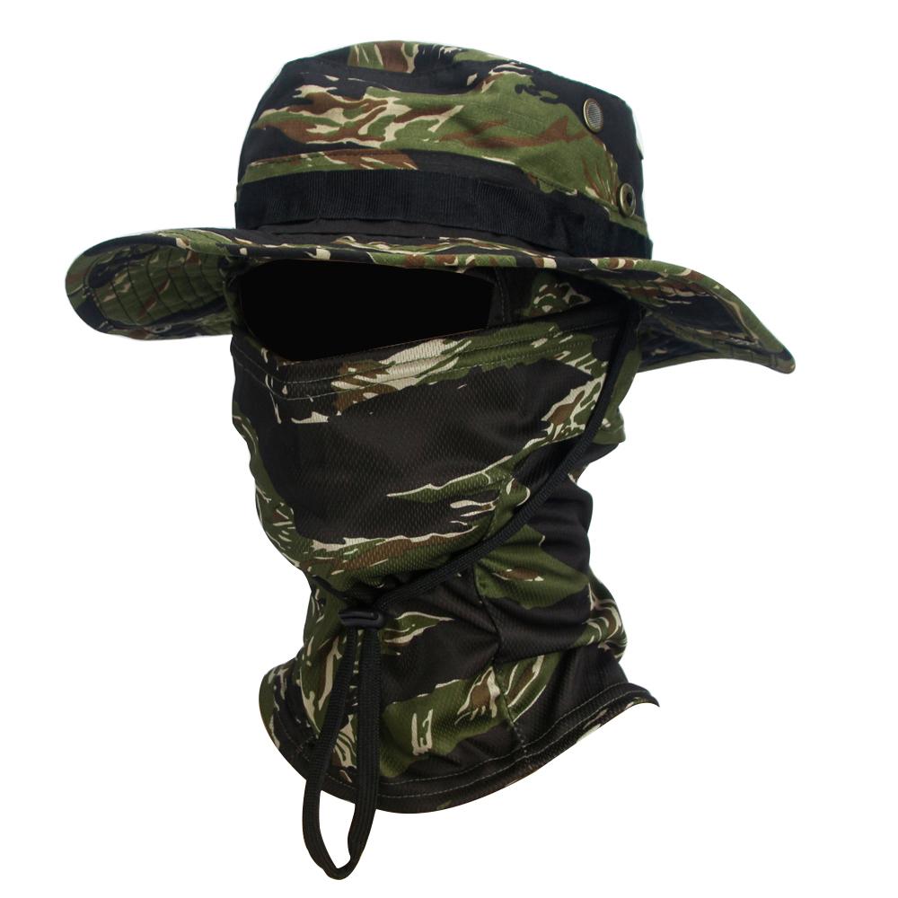 2Pcs/Set Wide-brimmed Hat Balaclava Mixed Set Men Sunscreen Boonie Cap Outdoors Hiking Camping Fishing Hat Sun Hat Fisherman Hat