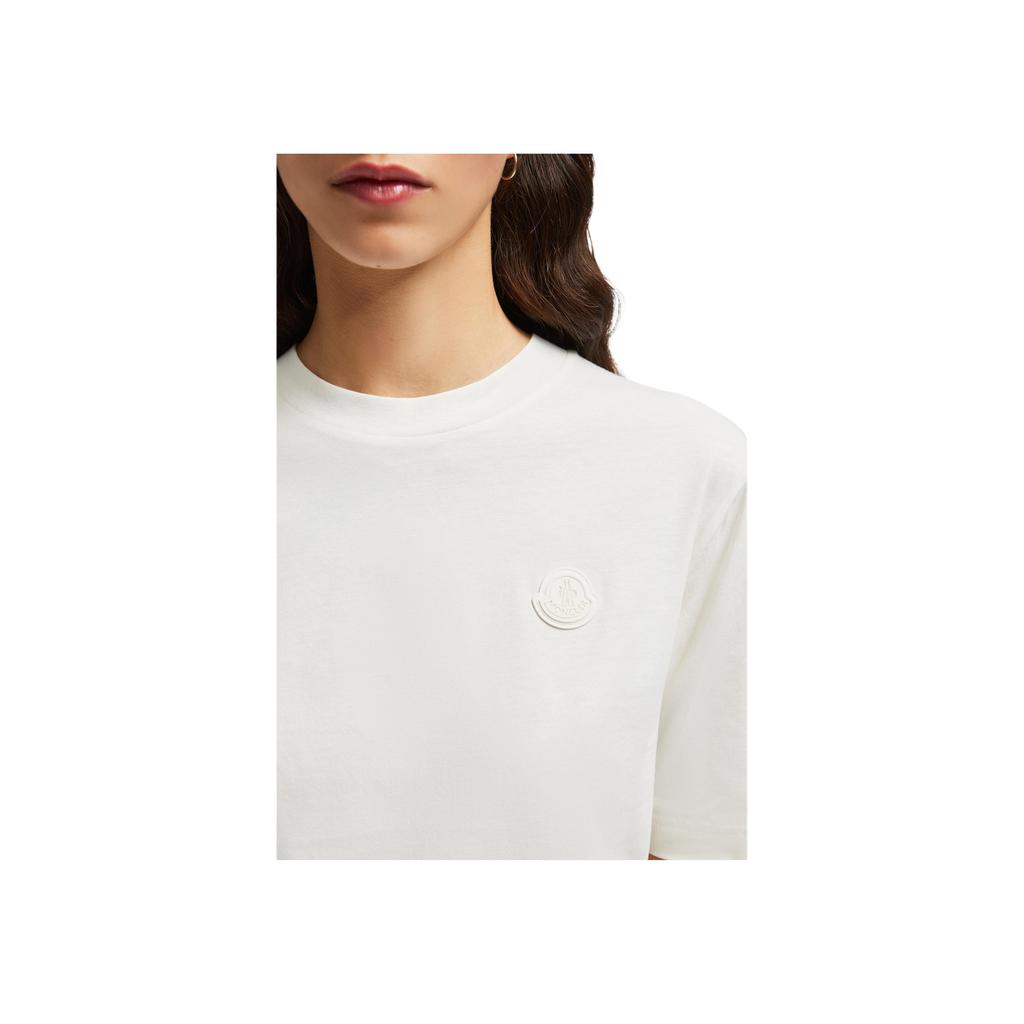 Moncler Round Neck Simple Comfortable Short Sleeve Drop Shoulder T-Shirt Women T-Shirt White K1-093-8C00005-89A17-034
