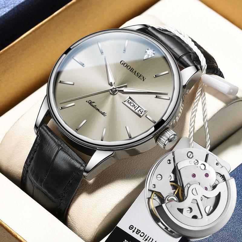 Montre Mécanique Lumineuse Entièrement Automatique pour Homme - Étanche, Tendance, Design Squelette avec Double Calendrier.