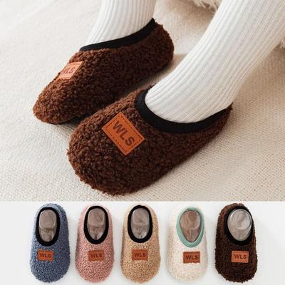 Anti-slip Baby Slippers Soft Plush Floor Sock Fashion Walking Shoes  Winter