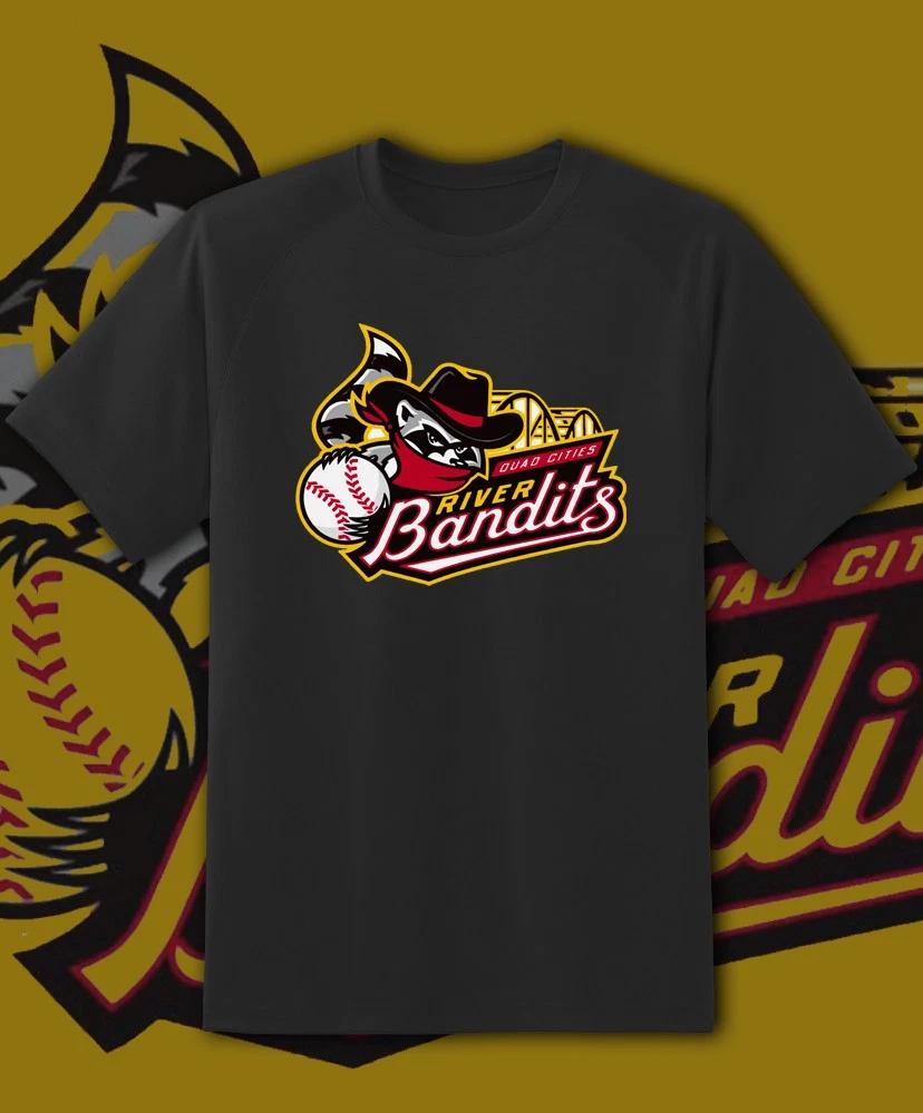 Men s and Women s T-shirts Quad City River Bandits Milb Team Logo XXXXL