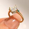 Gold-Plated Square Zircon Ring - Women's Simple Jewelry