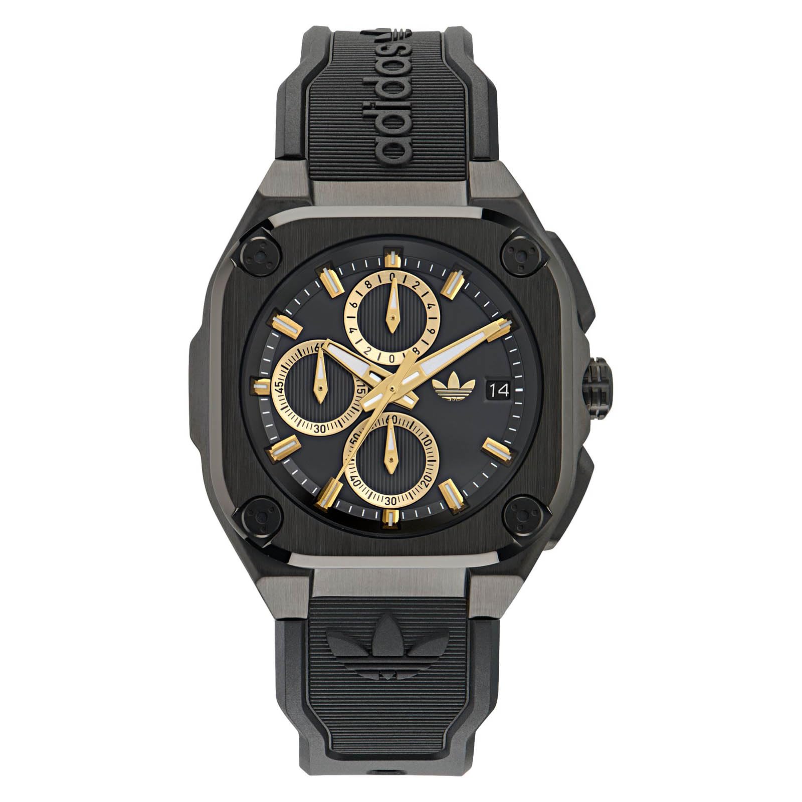 

adidas Fashion Quartz Watch 10 ATM Water Resistant Acrylic Black Dial AOFH24020 Men s