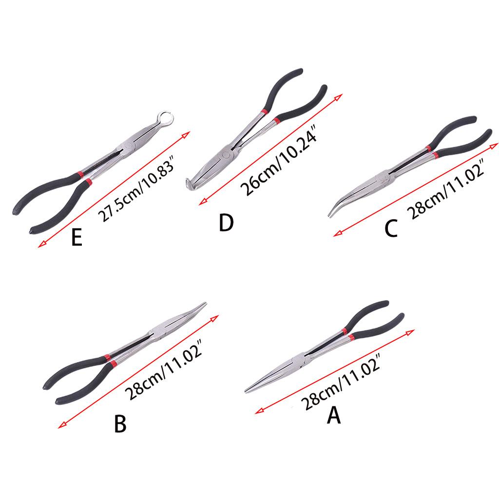 Useful Duckbill Pliers 11" for Extra Long Reach Nose Pliers 90 /45/25 Degree Straight Needle for Hard-to-Reach Narrow Sp
