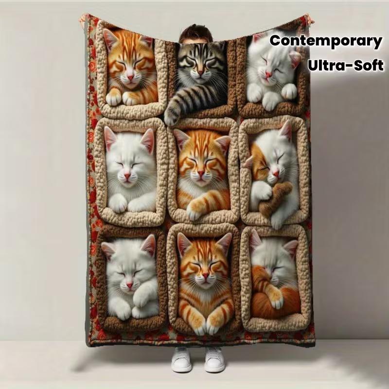 

One Piece of Soft Blanket Featuring a Cat Group Perfect As a Gift for Cat Enthusiasts Blankets Multiple sizes 75x100cm