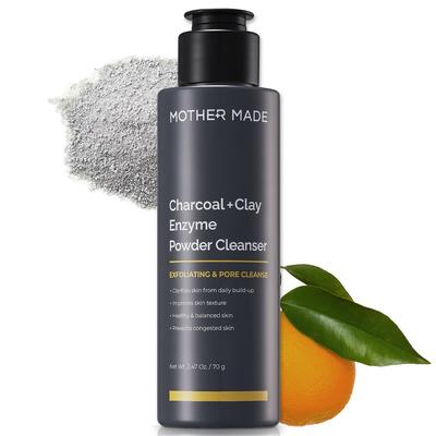 Mothermade Charcoal Clay Enzyme Powder Wash Enzyme Cleanser 70g Hypoallergenic Facial Exfoliation Pore Foam Cleansing, 1 Piece
