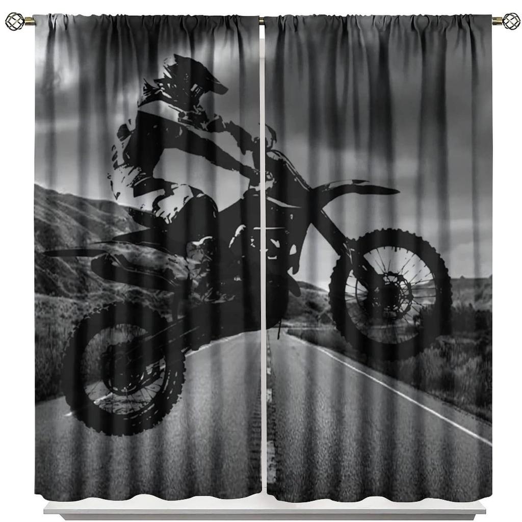 Curtain Motorcycle Series Kusa Style 3D Digital Printing High Density Shading