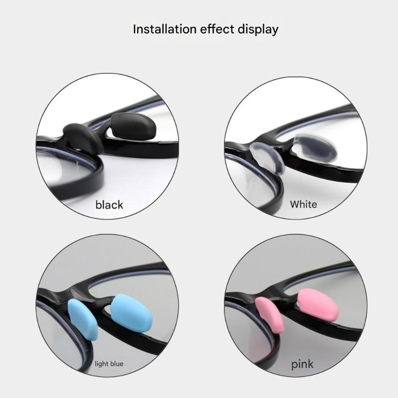 Pack of 10 Pairs Black Silicone Nose Pad Anti Slip Cushions for Eyeglasses and Sunglasses Thick