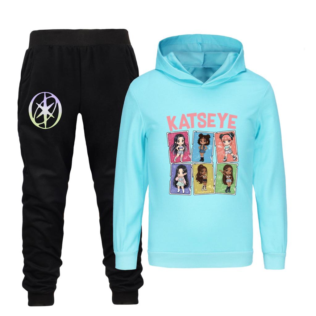 KATSEYE Retro Clothes Kids Fashion Beautiful Chaos Hoodie Pants 2pcs Set Toldder Girls Outfits Boys Tracksuits Children's Sets