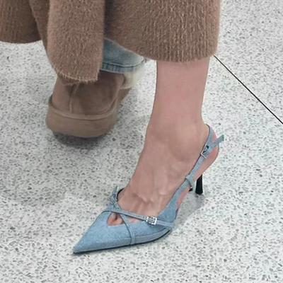 Ladies Fashion Pointed Toe Cowboy Stiletto High Heels