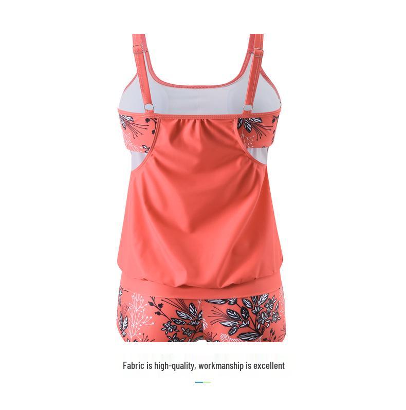 2024 Plus Size Women's Quick-dry Two-Piece Set: European & American Style Bikini with Shorts and Vest