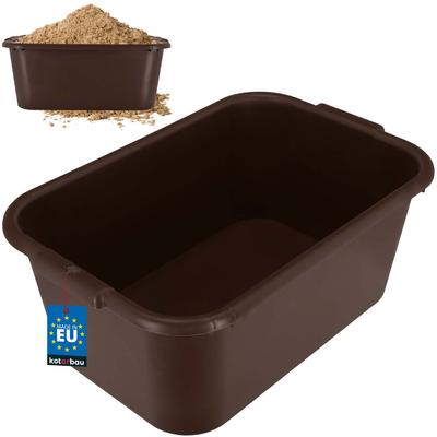 Rechthoekige Tuin Bouwcontainer Mortelcontainer 45 L Bruin