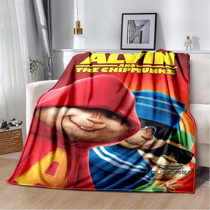 La manta de franela de la caricatura Alvin y las Ardillas es suave y cálida, adecuada para dormitorios, salas de estar, mesitas de noche, viajes