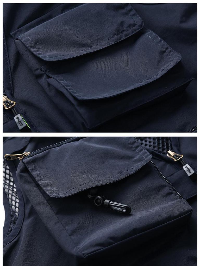 Men's Quick-Dry Mesh Multi-Pocket Plus Size Fishing Photography Vest