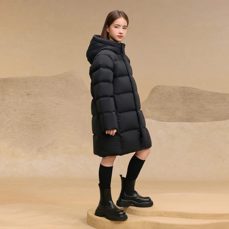 Gaofan Black Gold Kids' Long Goose Down Puffer Coat