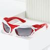 Y2K Futuristic Avant-Garde Twisted Design Sunglasses, Cool Hip-Hop Concave Sunglasses With Personality