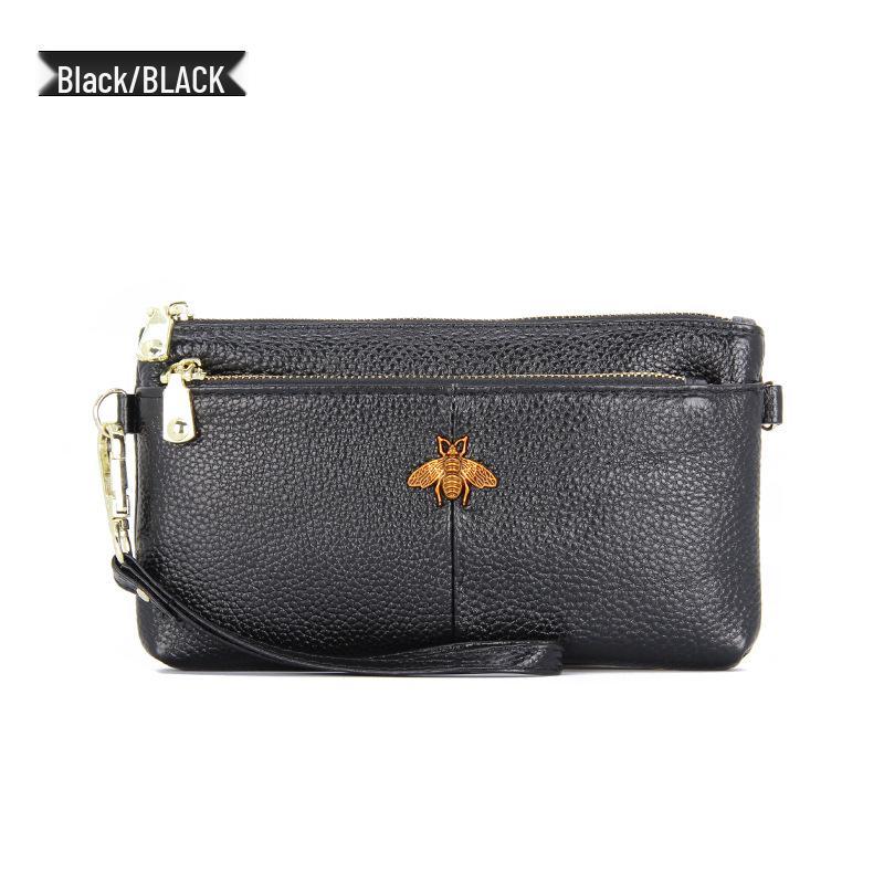 Women's Retro Cowhide Clutch Wallet - European & American Style, Genuine Leather Wristlet Phone Bag