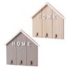 Wall Mount Key Holder Wooden House Shaped Keychain Organizer with 3 Hooks Rustic Key Rack for Entryway Bathroom Hallway Kitchen