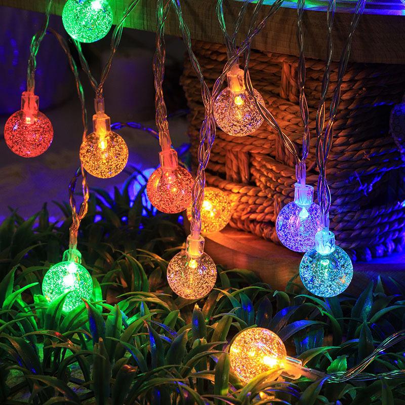 LED Bubble Ball Water Drop Colorful Outdoor String Lights, Battery/USB Powered for Camping & Festival Decorations