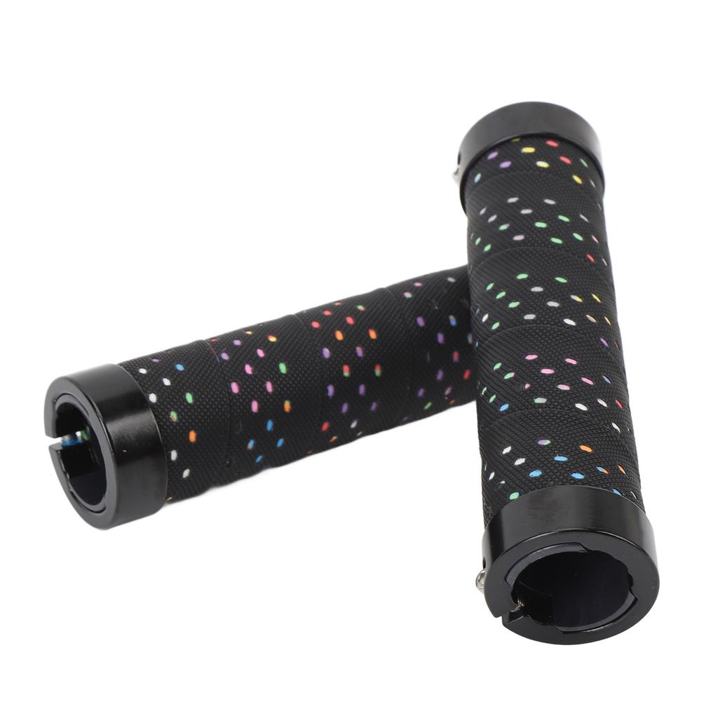2er Set Fahrradlenkergriff-Set Anti-Rutsch Dual-Locking PU Bequemes Fahrradlenkergriff-Set 22,2 mm Schwarz mit farbiger Basis