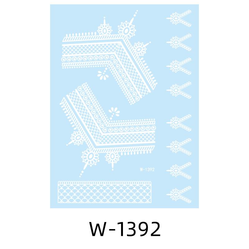 Tattoo Sticker White Lace Temporary Tattoo Wedding Henna Tattoo