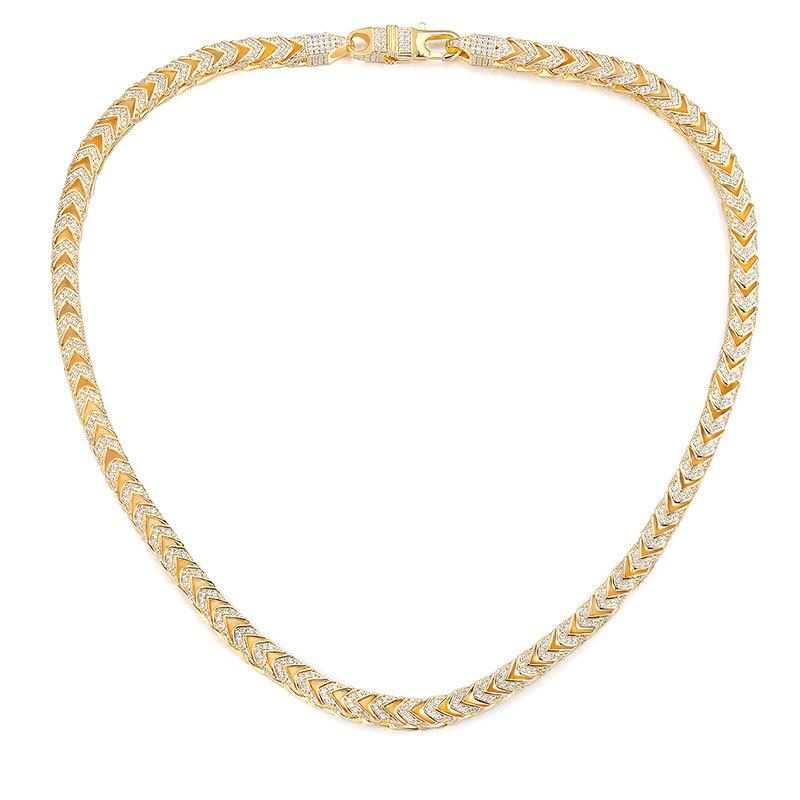 A European and American 6mm zircon bracelet necklace set hip-hop personalized lock buckle accessories, popular