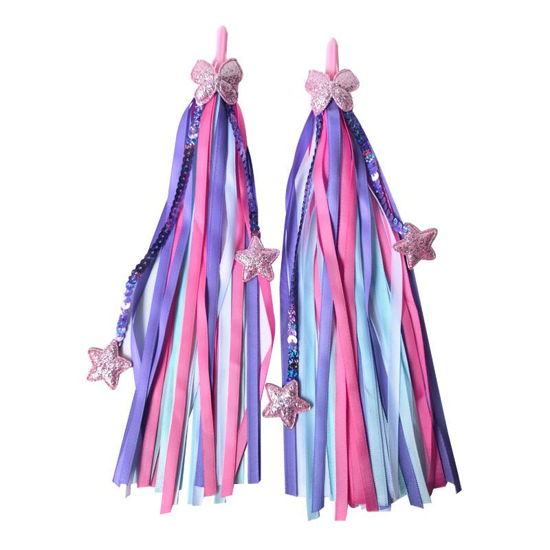 Kids Bike Handlebar Streamers Kids Scooter Handlebar Ribbons Streamers Handle Flowing Colorful Tassel Accessory For Kids Bicycle