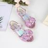 2023 Summer New Princess Crystal Girls Sandals Fish Mouth Bow Girls Sandals