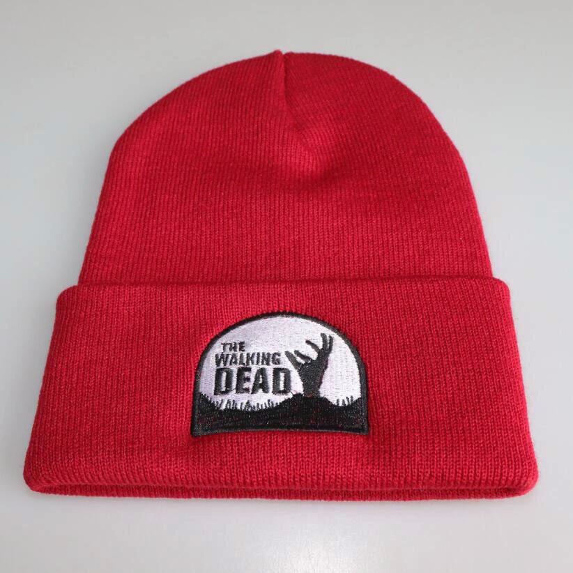 European and American dramas The walking death Embroidered Knit Hat Autumn Winter Ski Hat Pullover Hat Woolen Hat