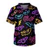 Men's Short Sleeve V-Neck Halloween Print Chest Pocket Care Top