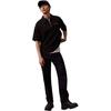 Calvin Klein Buchstabenstickerei Half-Zip Baumwolle Locker Kurzarm Poloshirt Herren Poloshirts Space-Black J325369