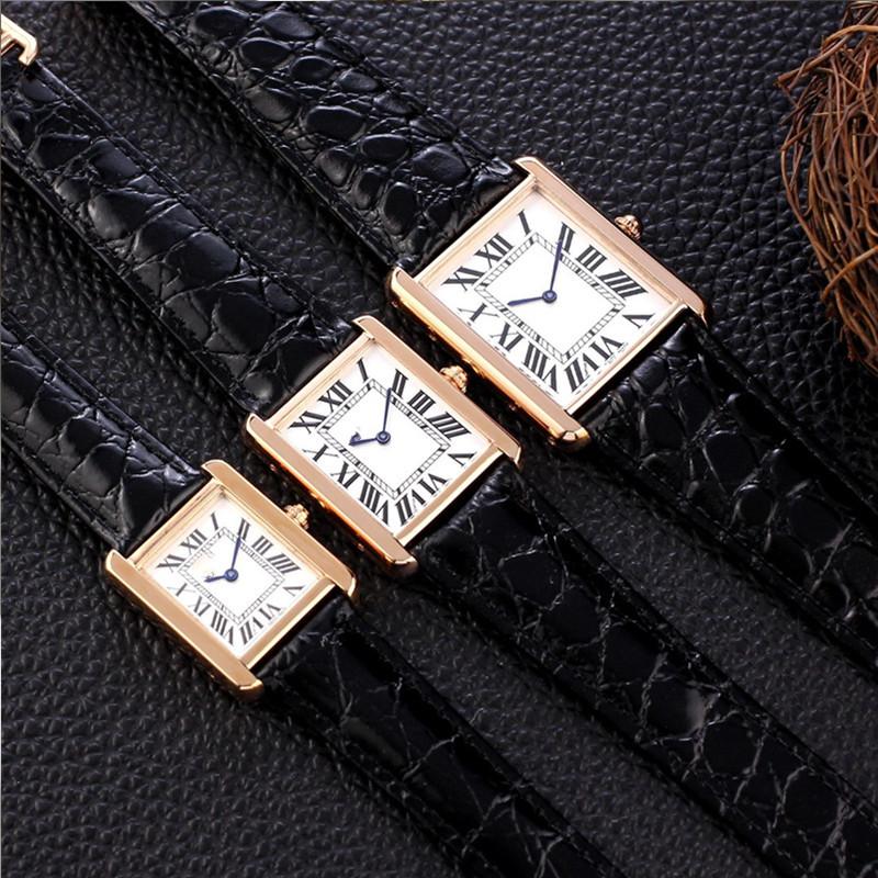 All-steel small tank quartz waterproof belt watch, square ultra-thin men's watch and women's watch