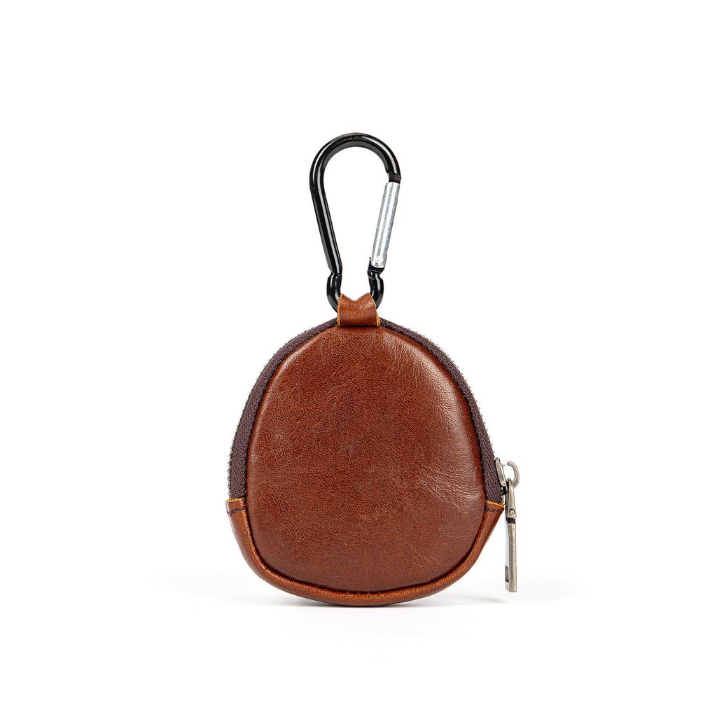 Retro Genuine Leather Simplicity Keys Coins Holder Zipper Pouches Bluetooth Earphone Storage Small Hanging Bags