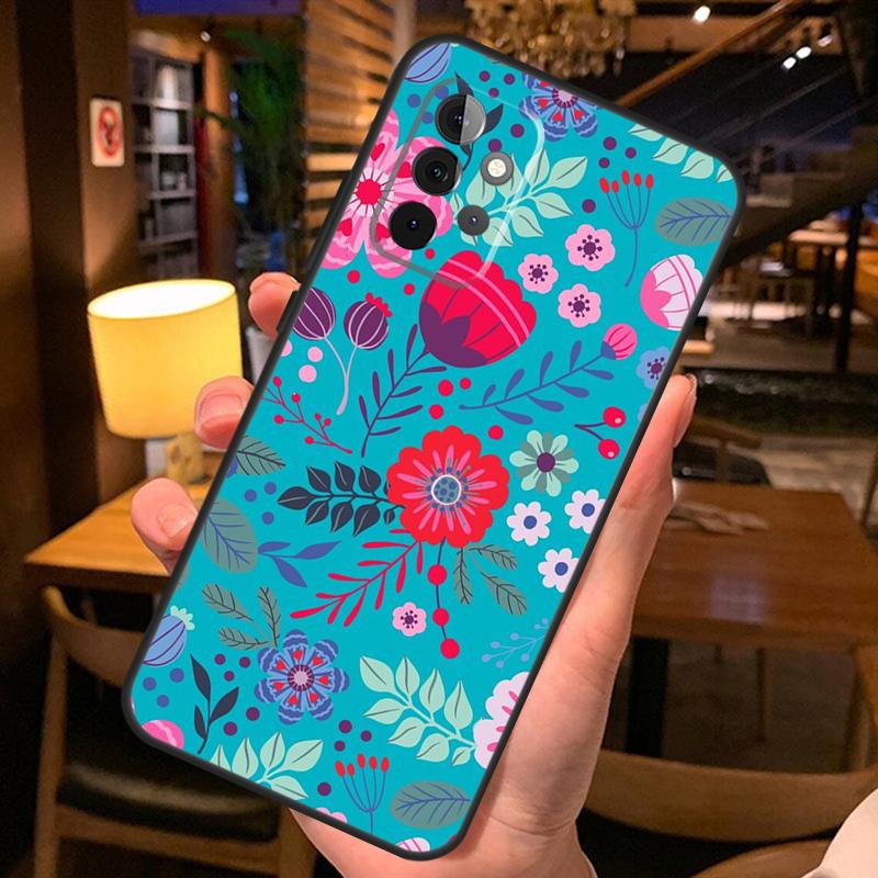 Floral Charm Secret Garden Case For Samsung A12 A22 A32 A42 A52 A72 A14 A24 A34 A54 A50 A51 A71 A13 A33 A53 Cover Shell