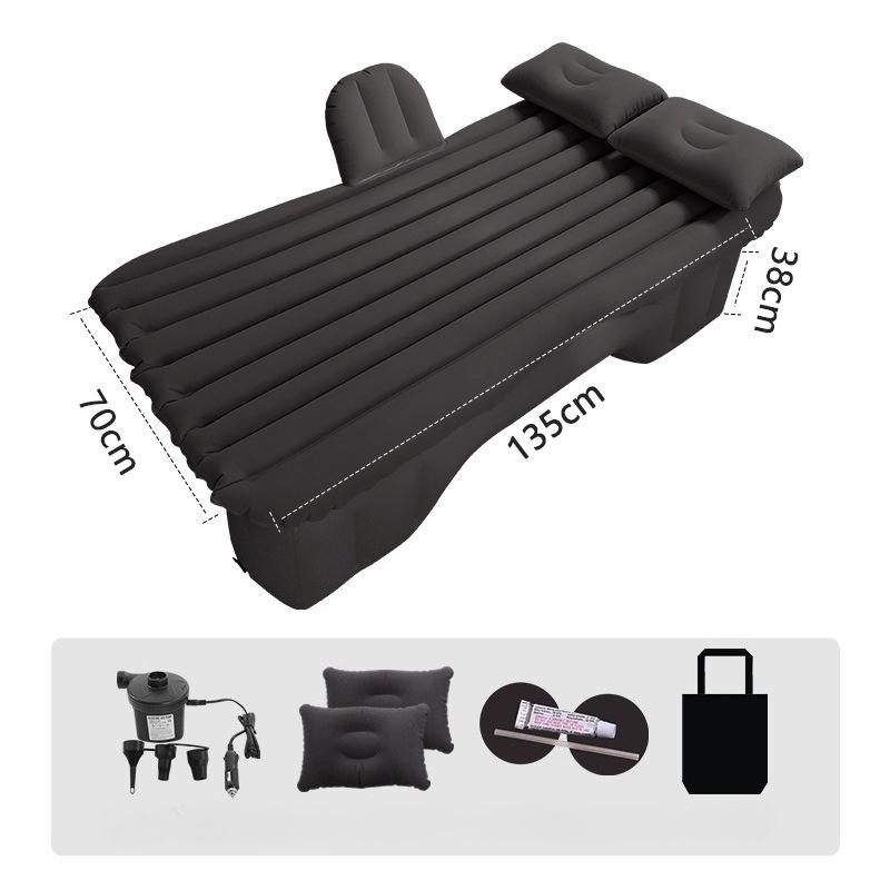 Split Rear Seat Inflatable Car Air Mattress Wave Flocking Sleeping Mat for SUV Sedan Road Trip