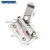 Stainless Steel No-Drill Door Lock Latch with Keyhole, Left/Right Opening, Anti-Theft Bolt.