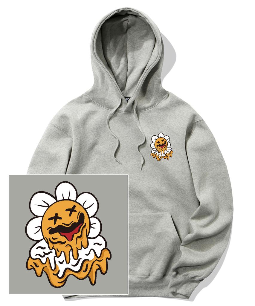 Melting Daisy Logo Hoodie - Gray