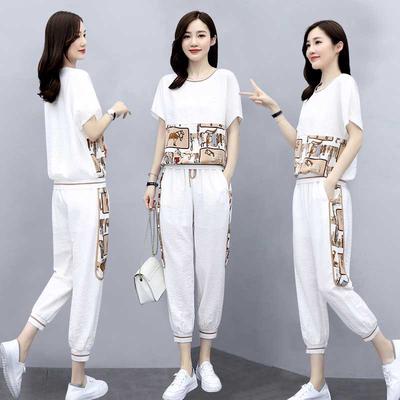 Ropa holgada de verano para mujer, estudiantes, hermanas coreanas, pantalones de moda, traje de dos piezas